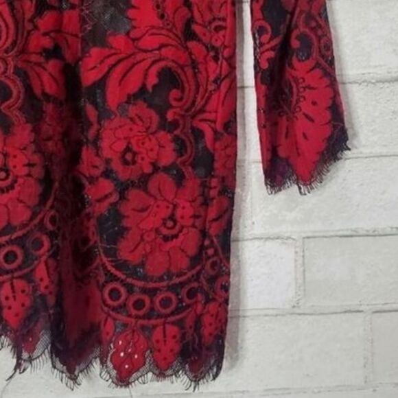 NWOT BKE Boutique Red and Black lace blouse For Buckle - Picture 2 of 8